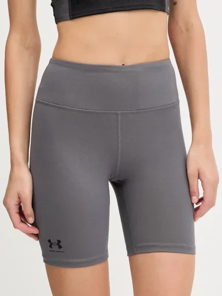 Къс панталон за трениране Under Armour Rival с изчистен дизайн с висока талия черно