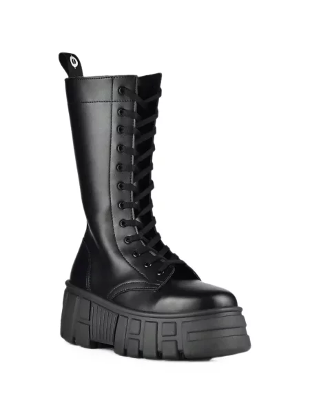 Botine Altercore cu șireturi cu platformă din dantelă negru