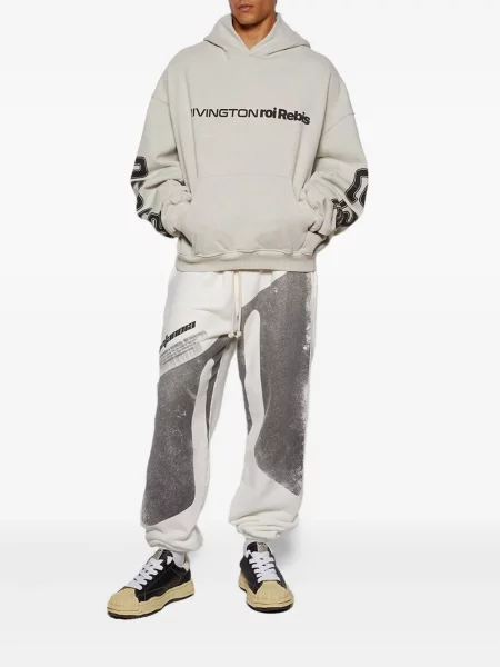 Pantaloni sport Rrr123 cu imagine alb