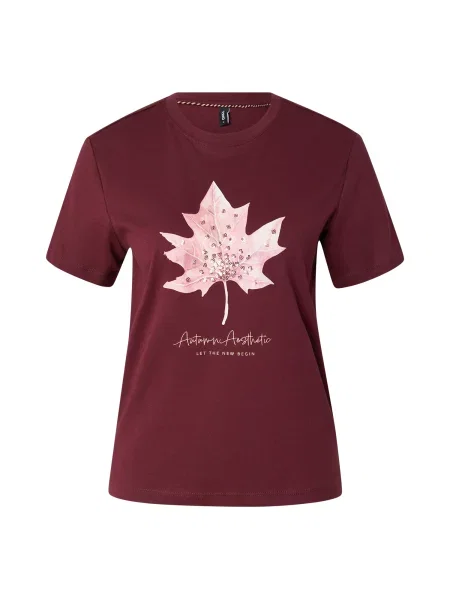 ONLY Tricou ONLKita auriu / roz / vin roșu