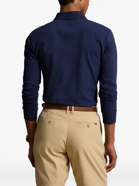 Πλεκτή μακρύς φόρεμα σε στυλ πουκάμισου Polo Ralph Lauren με halter λαιμόκοψη λευκό