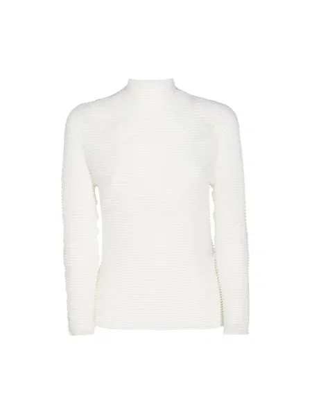 Sweter Issey Miyake plisowany elegancki biały