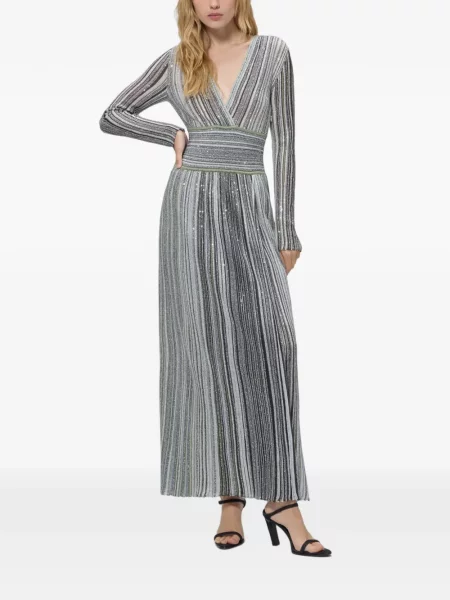 Rochie midi Missoni cu decolteu în V verde