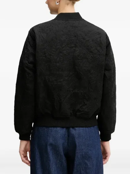 Яке Sisley на цветя ватирана черно