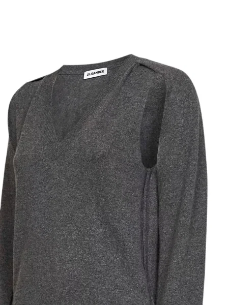 Pulover Jil Sander cu decolteu în V gri