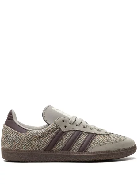 Sneakerși Adidas Samba din tweed alb