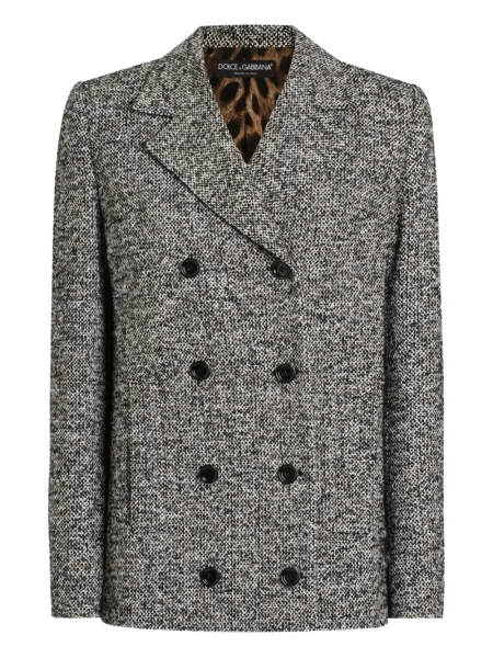 Geacă Dolce & Gabbana din tweed negru