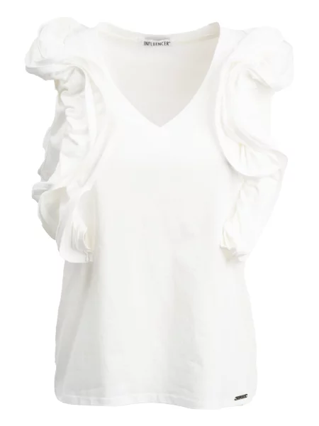 Influencer Majica Flounce' bela