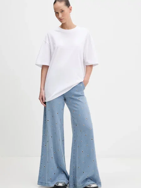 Hugo Blue t-shirt Oversized biała