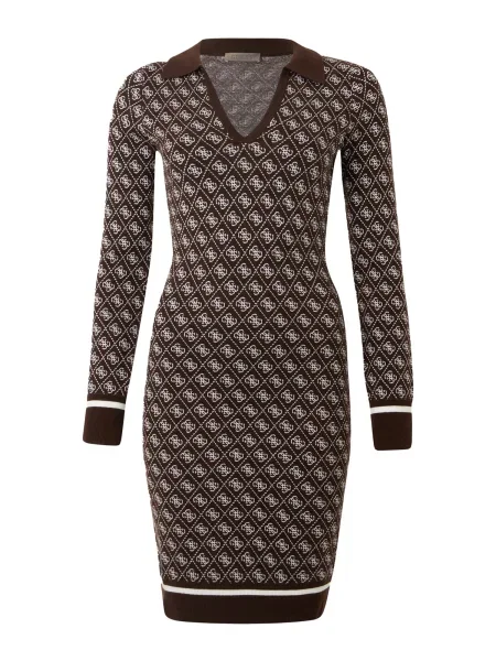 GUESS Rochie tricotat AUBREY / negru / alb maro