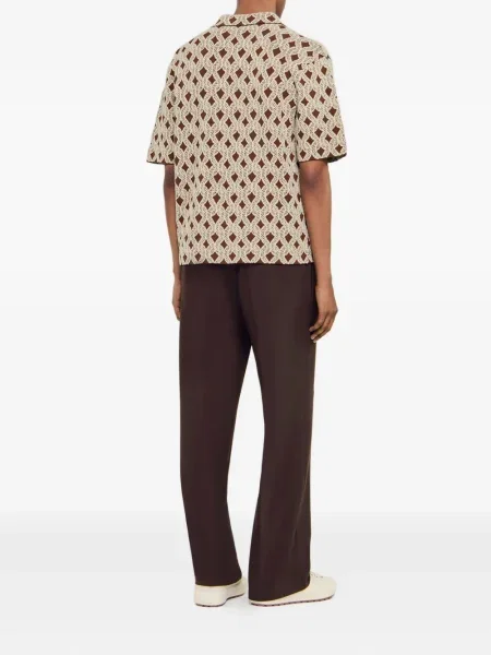 Polo Sandro cu imprimeu geometric maro