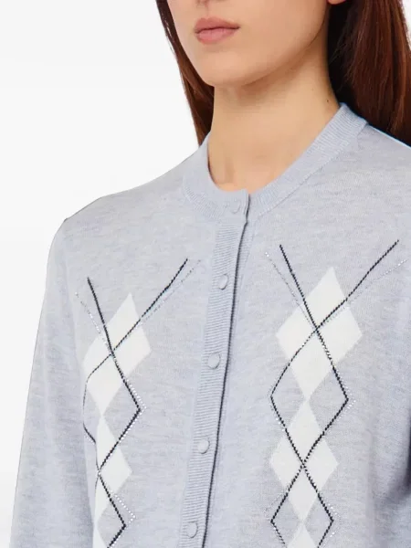 Μάλλινη ζακέτα Liu Jo argyle μπλε