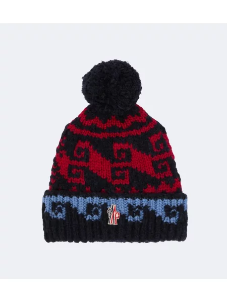Vlněný čepice Moncler Grenoble červený