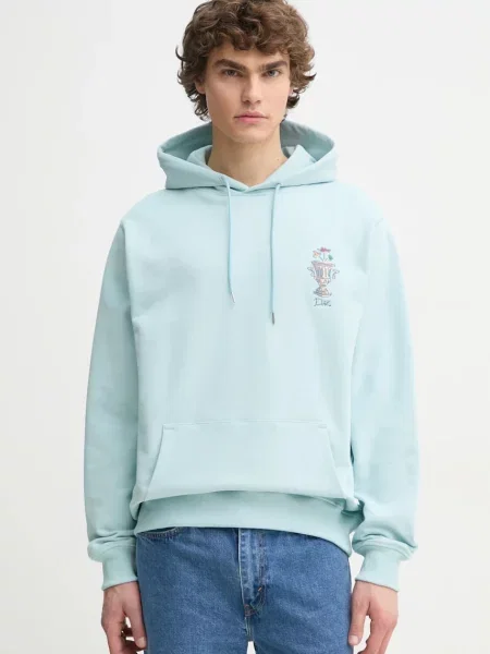 Drôle de Monsieur hanorac de Le Hoodie Vase barbati turcoaz cu glugă cu imprimeu