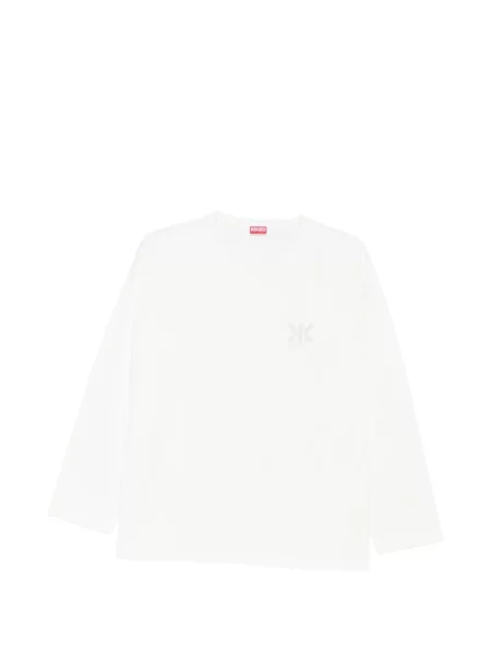 Lung tricou Kenzo cu autograf alb