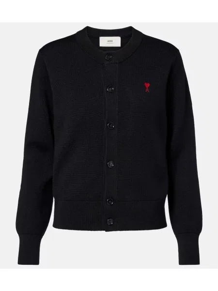 Cardigan Ami Paris de lână negru