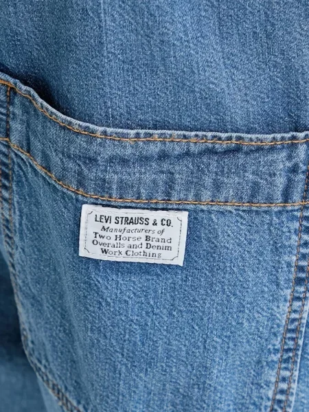 Curea Levi's® cu broderie cu cataramă cu dungi albastru
