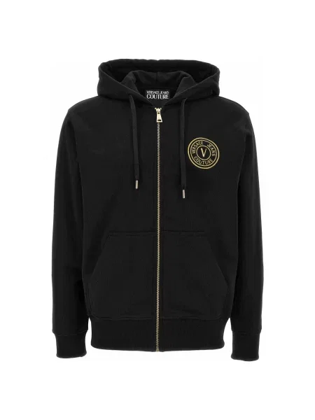 Bluza z kapturem Versace Jeans Couture z kapturem z logo czarna