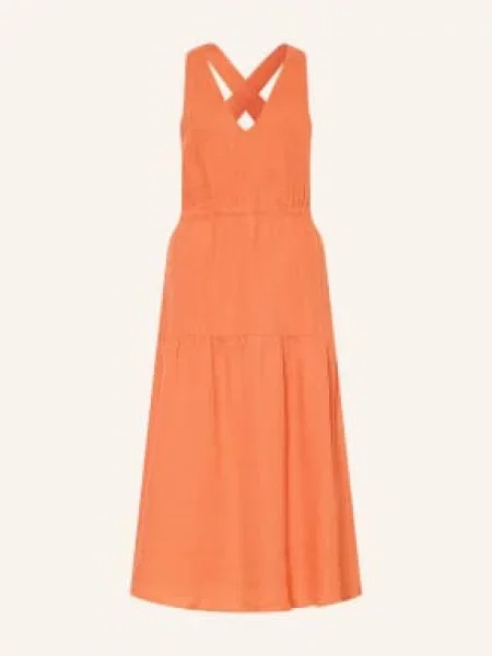 Marc O'polo Sukienka Lniana orange pomarańczowa