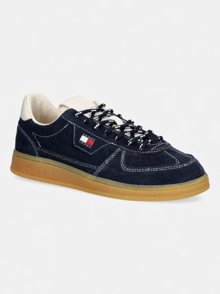Tommy Jeans MU THE GREENWICH EDGE SUEDE sneakers pentru femei din piele întoarsă albastru