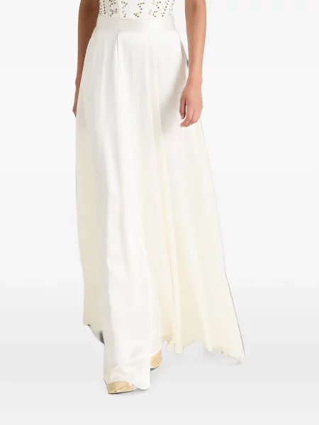 Fusta maxi Temperley London din satin alb