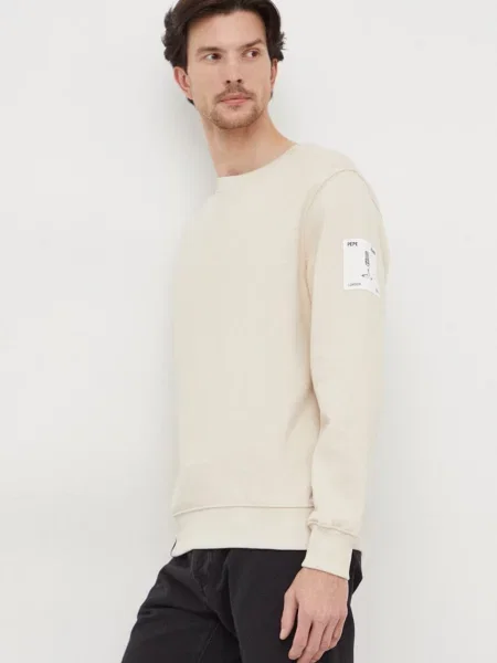 Суитчър Pepe Jeans с апликация бежово