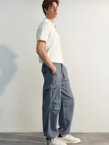 Pantaloni cargo Trendyol albastru