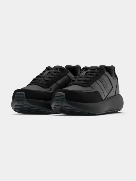 Pánske topánky Calvin Klein City Runner Laceup Tape Leather triple black čierna