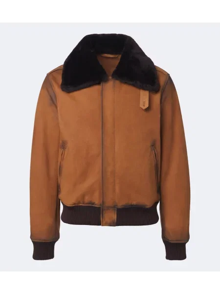 Odinė striukė Acne Studios ruda