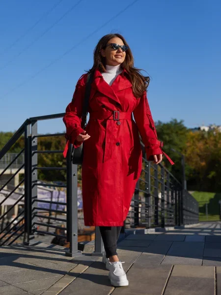 Тренч MilaNova бавовна/віскоза червоний