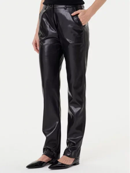 Hlače iz umetnega usnja Marella črna