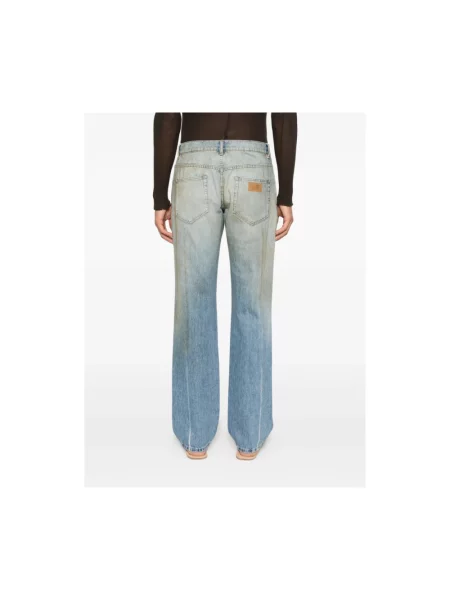 Jeansy straight leg Mm6 Maison Margiela niebieskie