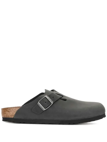 Iš natūralios odos mulės Birkenstock su sagtimis juoda