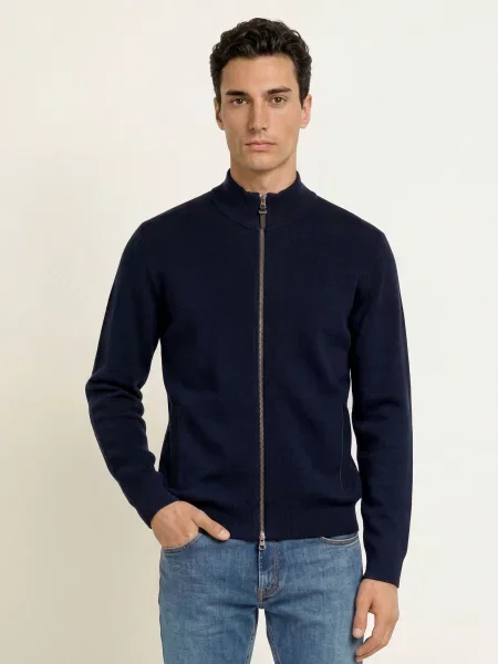 Hackett London Pletený Svetr Milano tmavě modrá