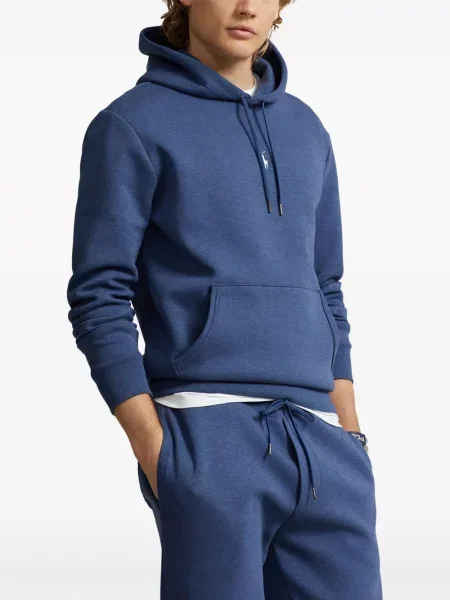Odgovarati kardigan Polo Ralph Lauren s kapuljačom s printom plava