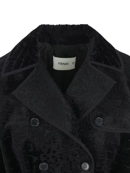 Sametový kabát Fendi černý