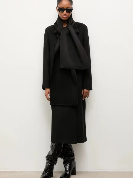 Шерстяное пальто Answear.lab черное
