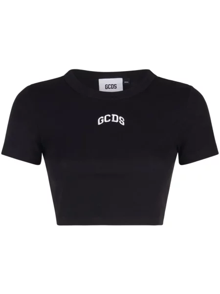 Decupat tricou Gcds cu broderie negru