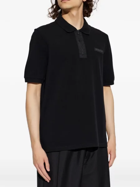 Polo Maison Kitsuné με αυτόγραφο μαύρο