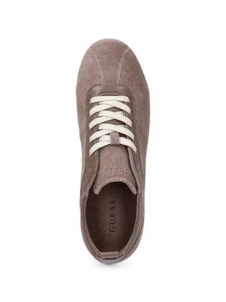 Fűzős csipkés sneaker Guess autogrammal barna