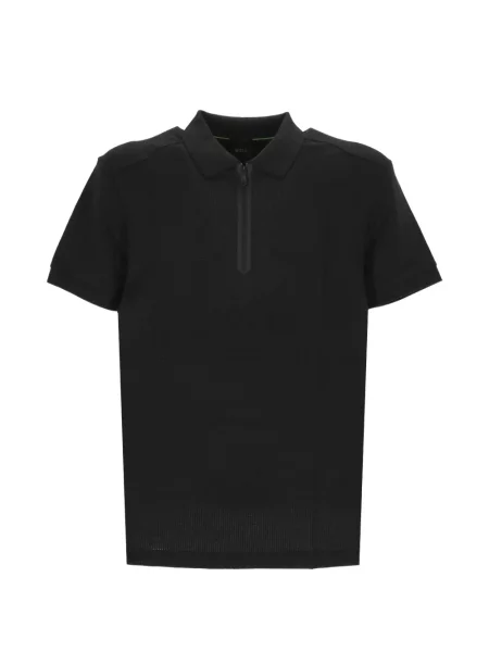 Tricou polo Boss plasă negru