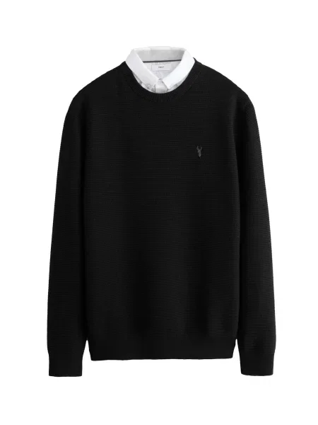 Next Pulover gri / negru alb