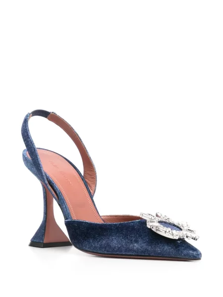 Pantofi cu toc Amina Muaddi slingback albastru
