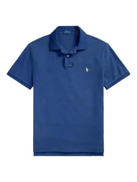 Карирана поло тениска Polo Ralph Lauren с принт поплин бяло