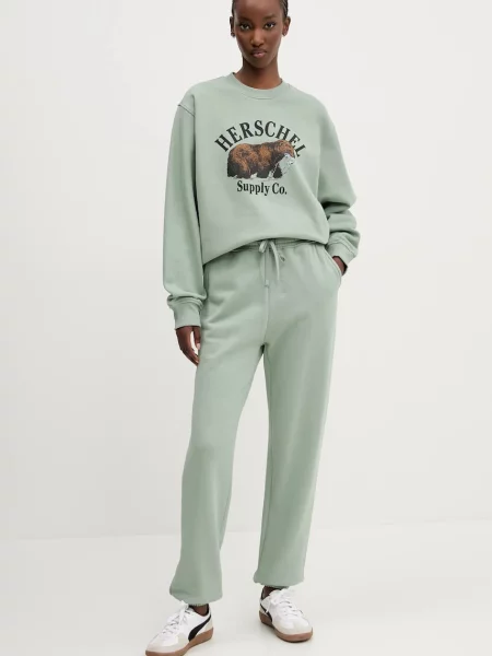 Спортивні штани Herschel однотонні зелений