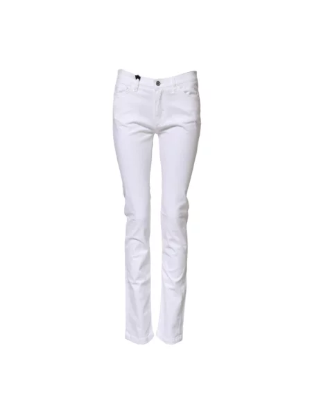 Skinny jeansy skinny Dolce And Gabbana z kamieniami białe