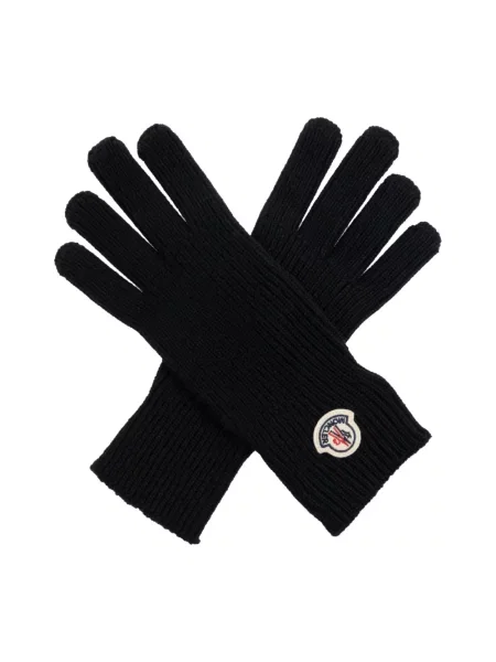 Rękawiczki Moncler wełniane czarne