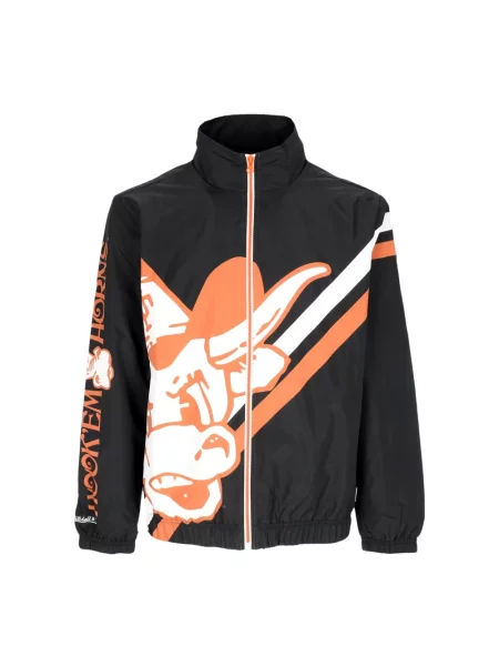 Kurtka Mitchell & Ness w miejskim stylu czarna