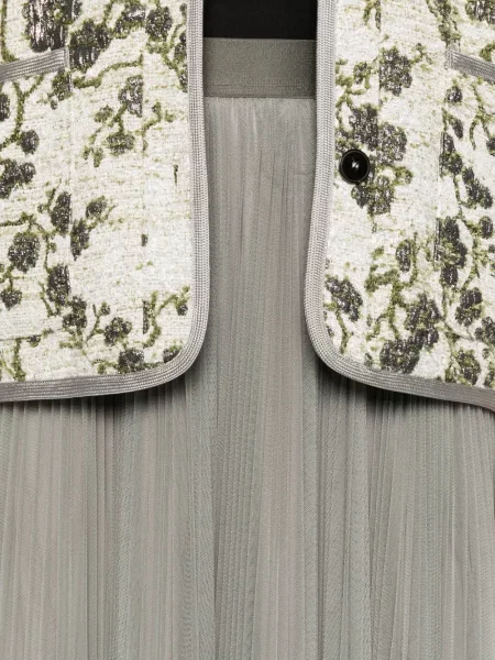 Fusta plisata Forte_forte din tul plisată verde