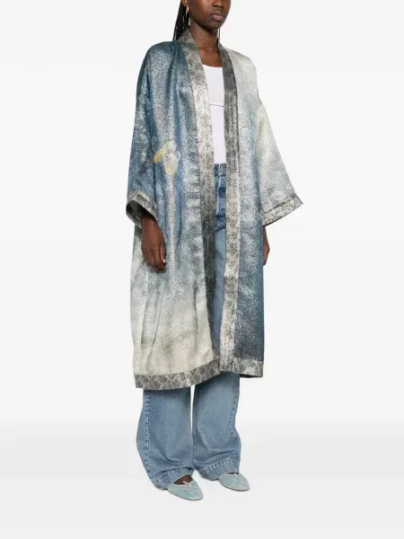 Palton Pierre-louis Mascia cu model floral cu imagine albastru